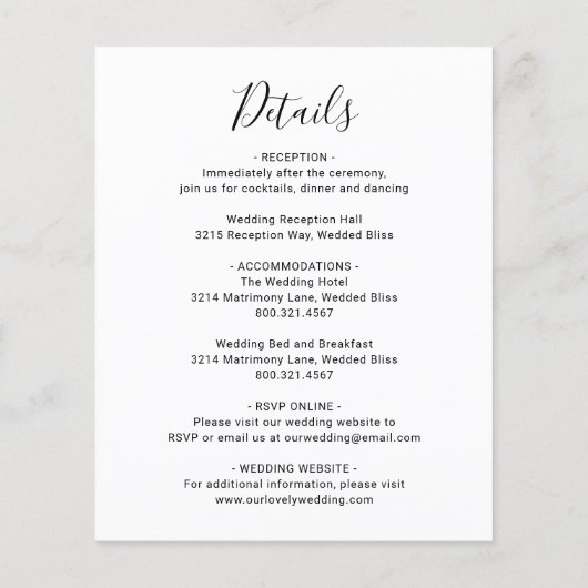 Modernes elegantes Foto-Budget Einladung zur Hochz Flyer (Hinten)