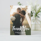 Modernes, elegantes Foto Dankeskarte (Stehend Vorderseite)