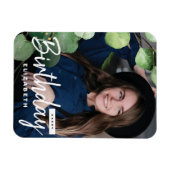 Modernes Elegantes Foto Eucalyptus Geburtstagsgesc Magnet (Horizontal)