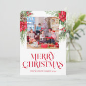 Modernes elegantes Foto Frohe Weihnachten (Stehend Vorderseite)