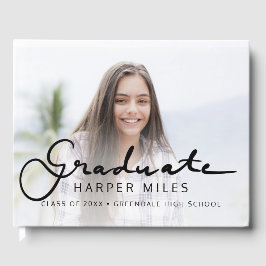 Modernes, elegantes Foto für den Abschluss Gästebuch