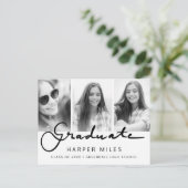 Modernes, elegantes Foto für den Abschluss Postkarte (Stehend Vorderseite)