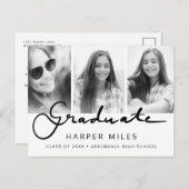 Modernes, elegantes Foto für den Abschluss Postkarte (Vorne/Hinten)