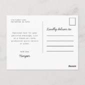 Modernes, elegantes Foto für den Abschluss Postkarte (Rückseite)