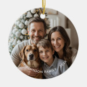 Modernes Elegantes Foto für die Weihnachtszeit Keramik Ornament (Vorne)