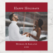 Modernes, elegantes Foto für einen Roten Weihnacht Weinetikett (Einzelnes Label)