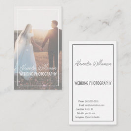 Modernes elegantes Foto für einfache Hochzeitfotog Visitenkarte