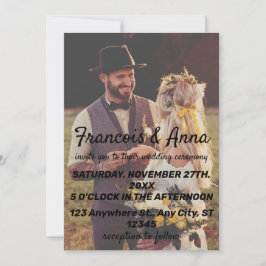 Modernes elegantes Foto für Hochzeiten Einladung