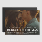 Modernes elegantes Foto für Hochzeiten Magnetkarte (Vorne/Hinten)