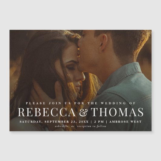 Modernes elegantes Foto für Hochzeiten Magnetkarte (Vorderseite)