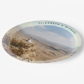 Modernes elegantes Foto für Hochzeiten und Hochzei Pappteller (Schrägansicht)