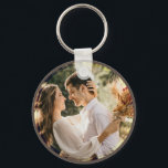 Modernes elegantes Foto für Hochzeiten und Hochzei Schlüsselanhänger<br><div class="desc">Moderne Elegante Braut und Groom Wedding Foto Schlüsselanhänger</div>