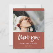 Modernes, elegantes Foto für Hochzeitsfeiern aus g Dankeskarte (Vorderseite)