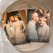 Modernes elegantes Foto für Kalligrafie Hochzeitsp Save The Date