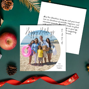Modernes elegantes Foto Happy Holidays 2024 Feiertagskarte