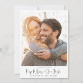 Modernes elegantes Foto Hochzeit speichern Sie das Einladung (Vorderseite)