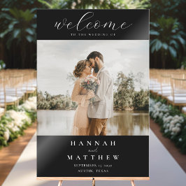 Modernes elegantes Foto Hochzeit Willkommen Acrylschild