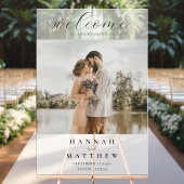 Modernes elegantes Foto Hochzeit Willkommen Acrylschild