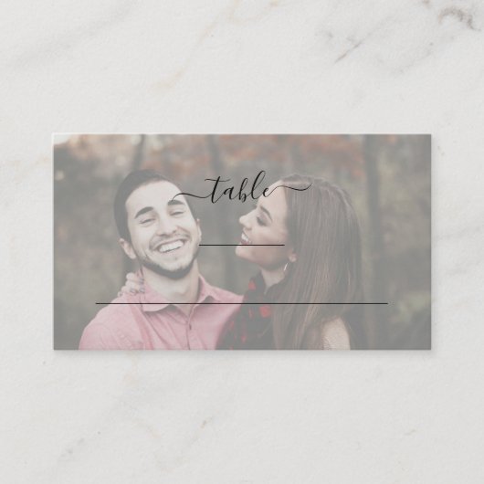 Modernes elegantes Foto-Hochzeitsflat Platzkarte (Vorderseite)