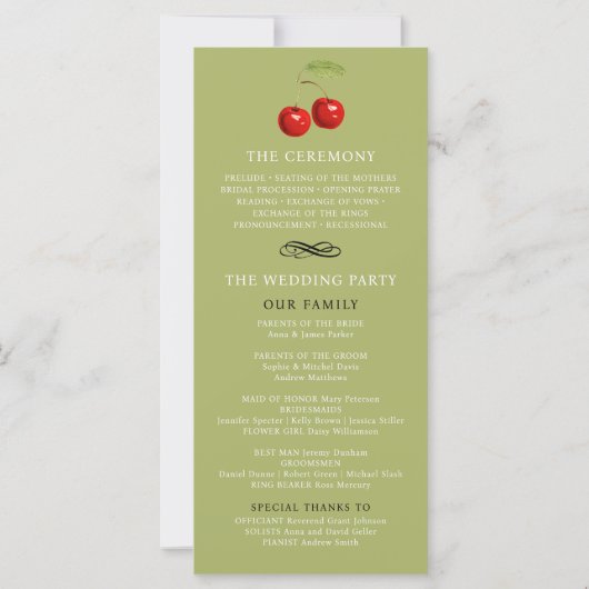 Modernes, elegantes Foto-Hochzeitsprogramm (Rückseite)