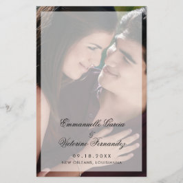 Modernes, elegantes Foto-Hochzeitsprogramm Flyer