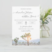 Modernes elegantes Foto Joshua Tree Boho Wedding Einladung (Stehend Vorderseite)