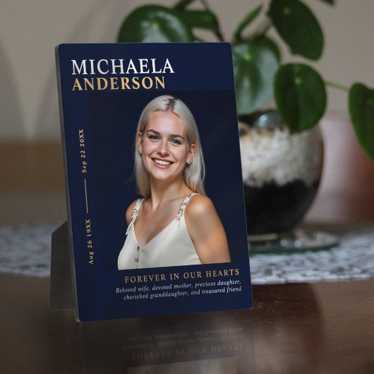 Modernes elegantes Foto Memorial Keepake Tabletop Fotoplatte