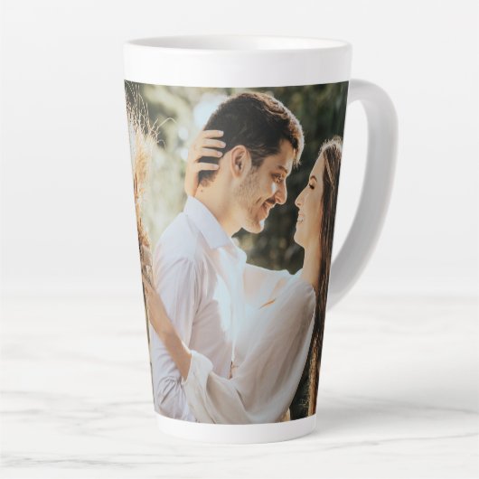 Modernes elegantes Foto Milchtasse (Rechte Ecke)