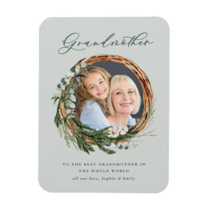 modernes elegantes Foto mit Blattwerk Magnet