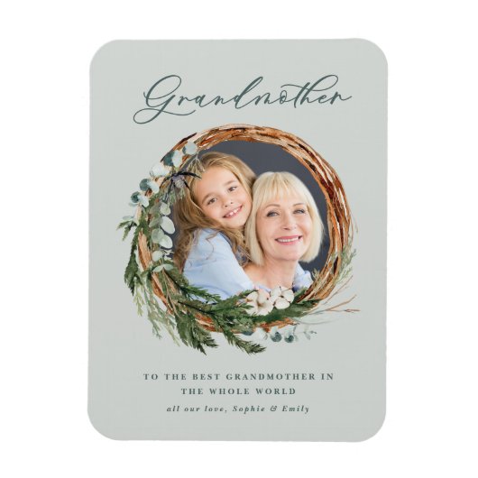 modernes elegantes Foto mit Blattwerk Magnet (Vertikal)