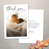 Modernes, elegantes Foto mit einfacher Chic-Schrif Dankeskarte
