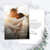 Modernes elegantes Foto mit einfacher Kalligrafie Dankeskarte