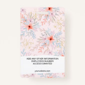 Modernes, elegantes Foto mit floralen Farben Ausweis (Rückseite)