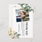 Modernes elegantes Foto mit floraler Atmosphäre Mitteilungskarte (Vorne/Hinten)
