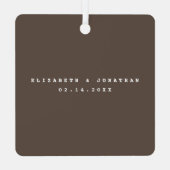 Modernes, elegantes Foto mit Hochzeitskerbe Ornament Aus Metall (Rückseite)