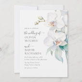 Modernes elegantes Foto mit weißer Orchidee Einladung (Vorderseite)