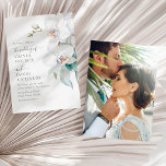 Modernes elegantes Foto mit weißer Orchidee Einladung<br><div class="desc">Das moderne Foto Wedding Invite in Weiß Orchid verbindet Eleganz und Einfachheit. Dieses minimalistische Design mit hübsch handbemalten weißen Orchideen in Aquarellfarbe verleiht dieser Einladung ein Gefühl von Eleganz. Personalisieren Sie die Einladung mit Ihrem Lieblings-Foto, um einen einzigartigen und unvergesslichen Sake für Ihre Gäste zu schaffen. Mit seinen klaren Linien...</div>