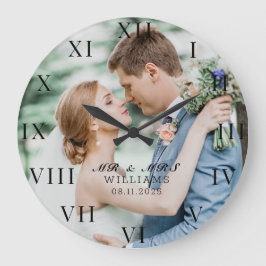 Modernes elegantes Foto New Wed Wedding Große Wanduhr