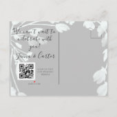 Modernes elegantes Foto-Overlay Minimalistisch QRC Ankündigungspostkarte (Rückseite)