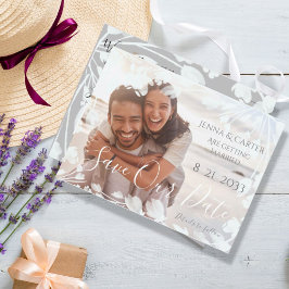 Modernes elegantes Foto-Overlay Minimalistisch QRC Ankündigungspostkarte