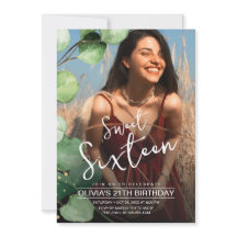 Modernes elegantes Foto Rustikales Sweet 16 Geburt