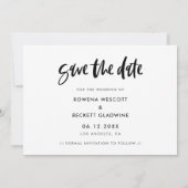 Modernes, elegantes Foto Save the Date Ankündigung (Rückseite)