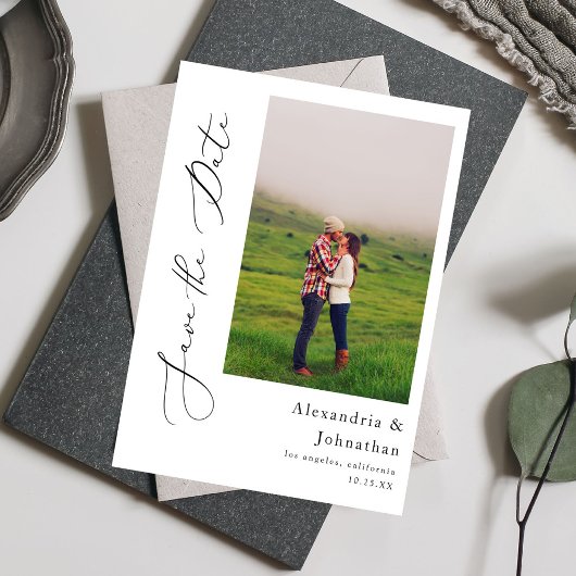 Modernes elegantes Foto Save the Date Einladung