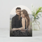 Modernes elegantes Foto Save the Date Einladung (Stehend Vorderseite)