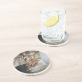 Modernes elegantes Foto Save the Date Elegante Hoc Getränkeuntersetzer (Seite)