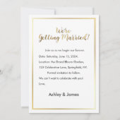 Modernes elegantes Foto Save the Date Gold Script Einladung (Rückseite)