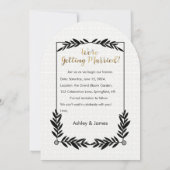 Modernes elegantes Foto Save the Date Gold Script Einladung (Rückseite)