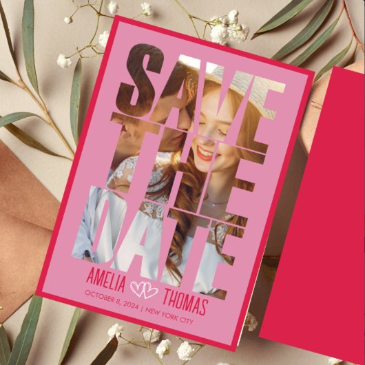Modernes elegantes Foto Save the Date Hochzeit Einladung