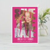 Modernes elegantes Foto Save the Date Hochzeit Einladung (Stehend Vorderseite)