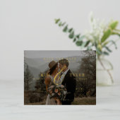 Modernes, elegantes Foto Save the Date Postkarte (Stehend vorne)